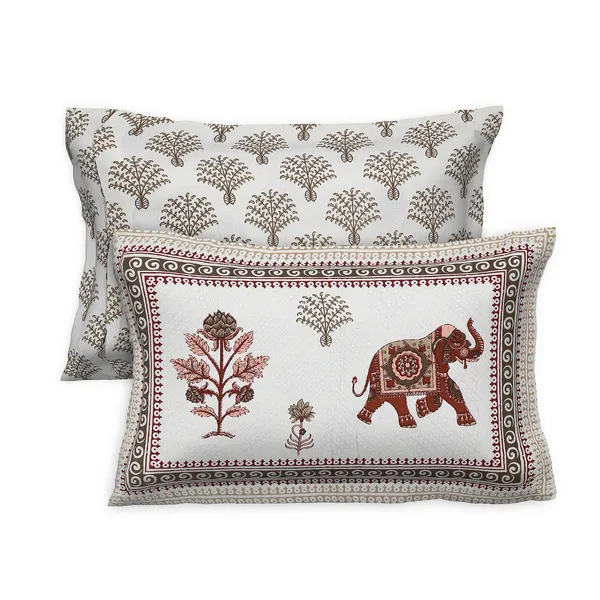 Red_Elephant_Print_Cotton_Bedsheet_with_2_Pillow_Covers