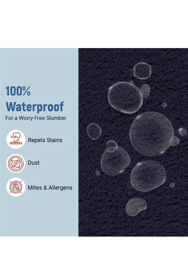 Navy_Blue_Waterproof_Mattress_Protector_For_Home_And_Decor