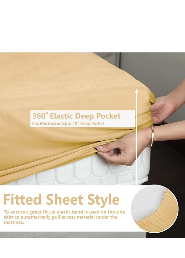 Yellow_Waterproof_Terry_Cotton_Fitted_Mattress_Protector_For_Home_And_Decor