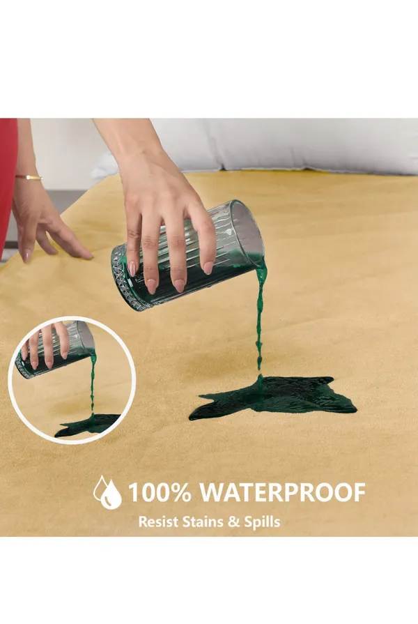 Yellow_Waterproof_Terry_Cotton_Fitted_Mattress_Protector_For_Home_And_Decor