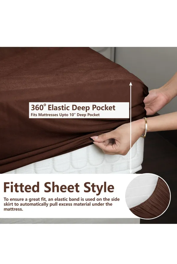 Brown_Double_Bed_Waterproof_Terry_Cotton_Fitted_Mattress_Protector_For_Home_And_Decor