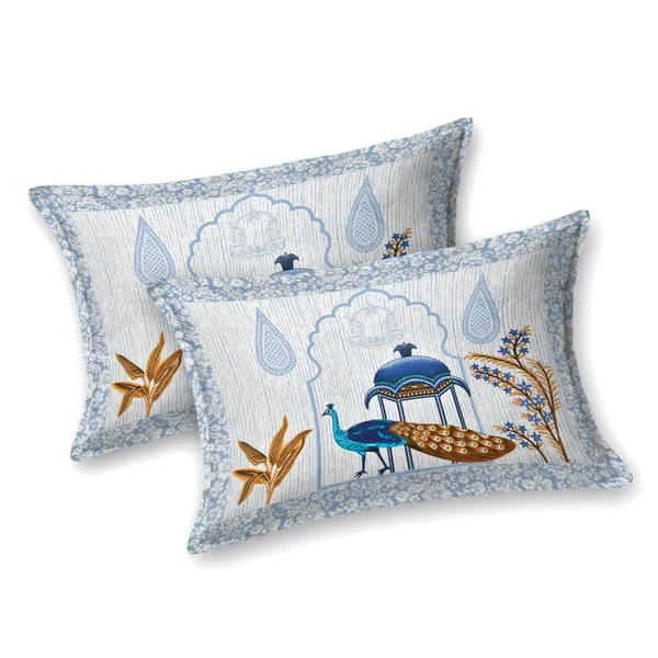 Ethnic_Peacock_Print_Cotton_Viscose_Bedsheet_With_2_Pillow_Covers_For_Home_And_Decor