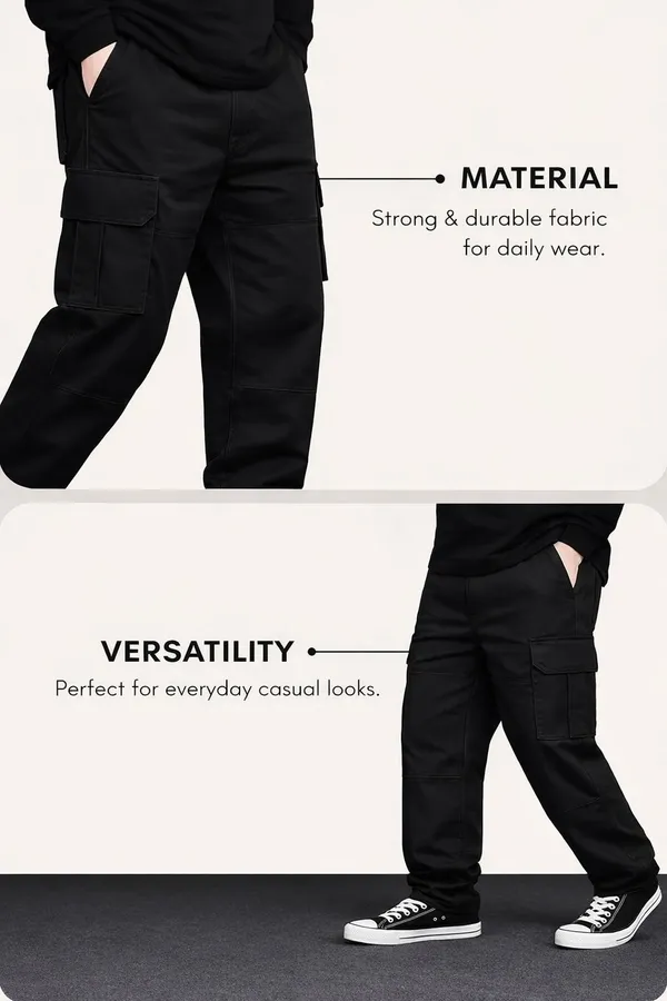 Black_Cotton_Solid_Regular_Fit_Cargo_For_Men
