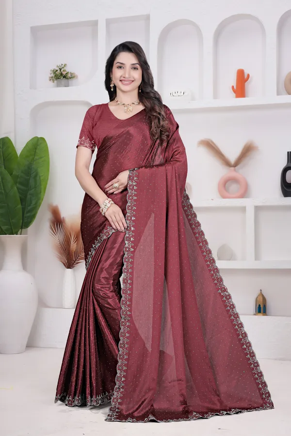 Burgundy_Crepe_Fancy_Stone_Work_Saree_for_Women