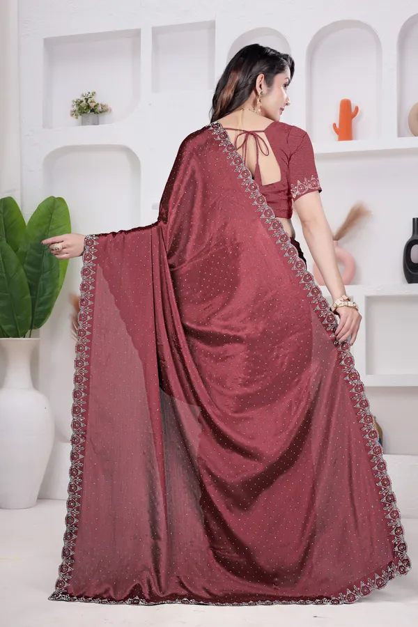 Burgundy_Crepe_Fancy_Stone_Work_Saree_for_Women