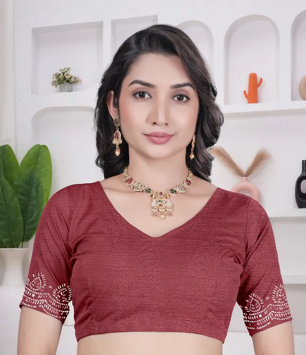 Burgundy_Crepe_fancy_stone_work_Saree_for_Women_