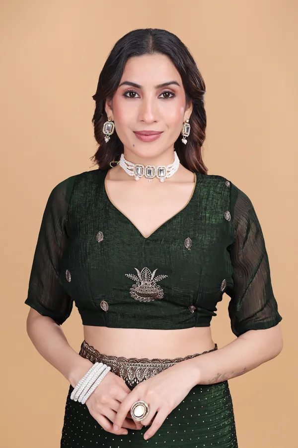 Green_Crunchy_Embroidery_With_Swarovski_Work_Saree_For_Women
