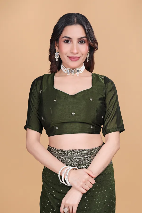 Green_Heavy_Embroidery_Work_Border_Saree_For_Women