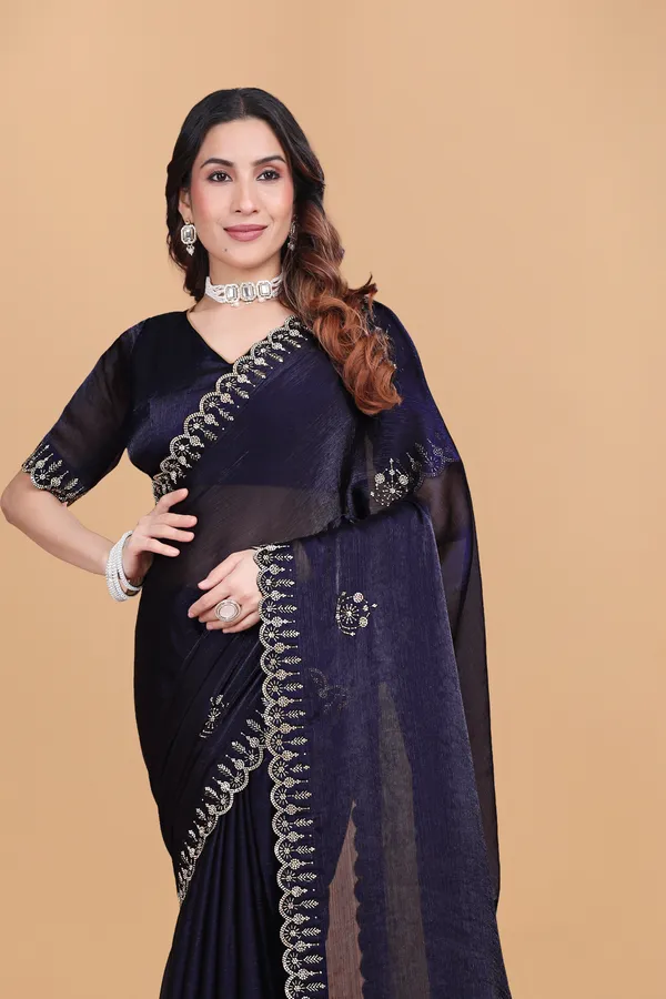 Navy_Blue_Fendi_Chiffon_Stone_Work_Saree_For_Women