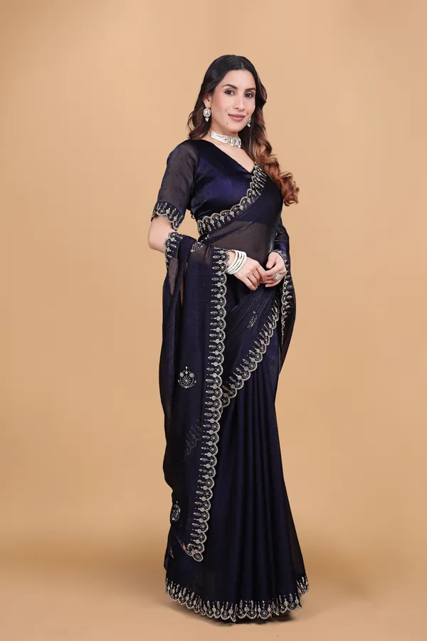 Navy_Blue_Fendi_Chiffon_Stone_Work_Saree_For_Women