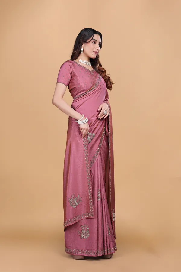 Pink_Fendi_Stone_Work_Saree_For_Women