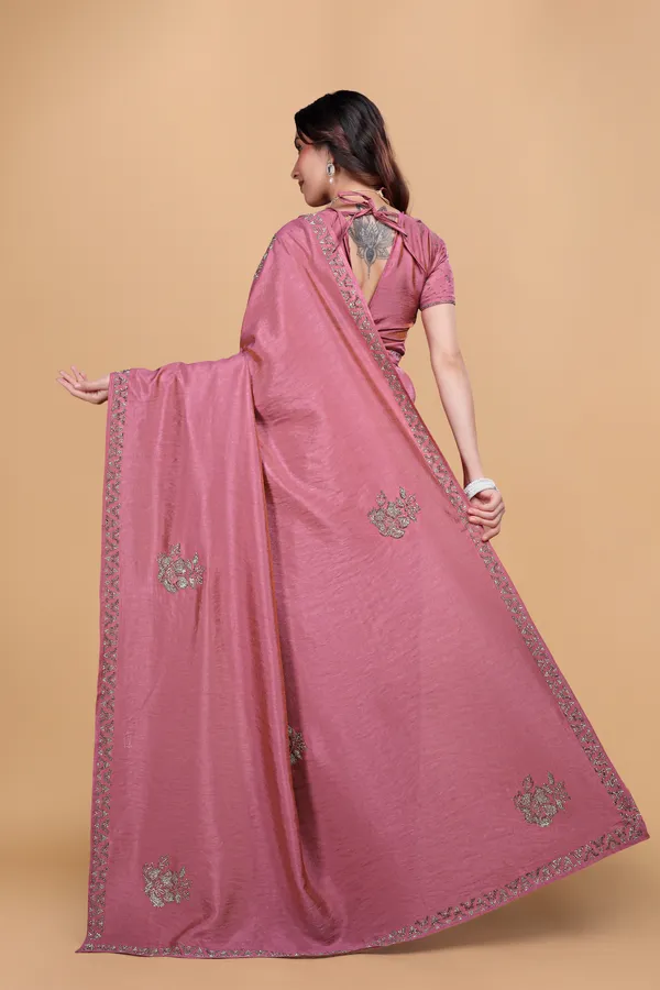 Pink_Fendi_Stone_Work_Saree_For_Women