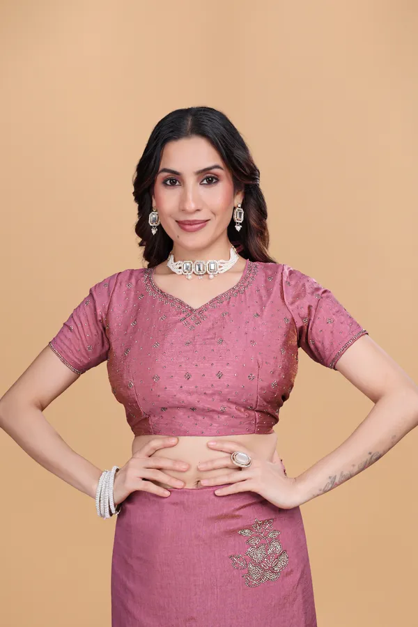 Pink_Fendi_Stone_Work_Saree_For_Women
