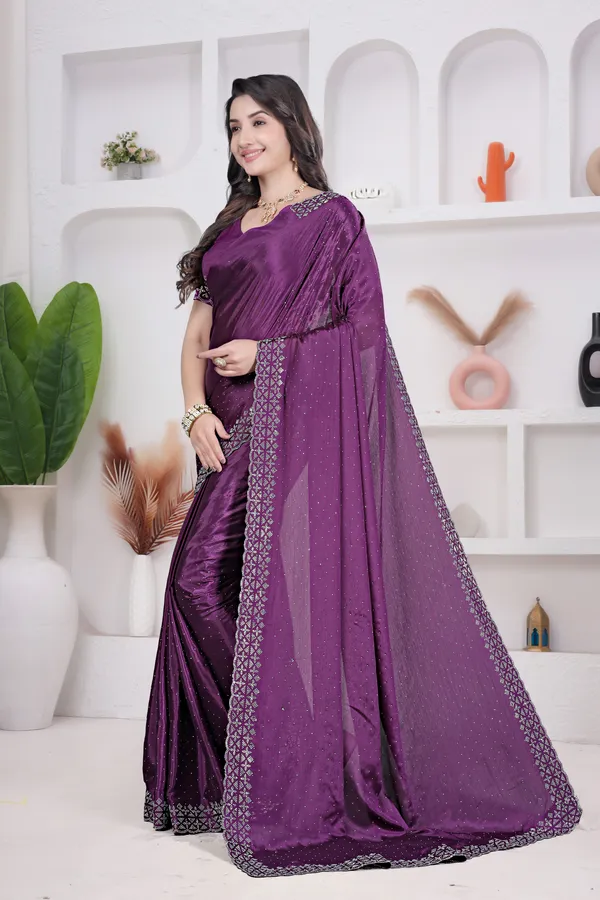 Purple_Crepe_Diamond_Work_Saree_for_Women