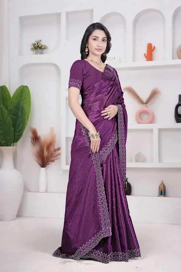 Purple_Crepe_Diamond_Work_Saree_for_Women