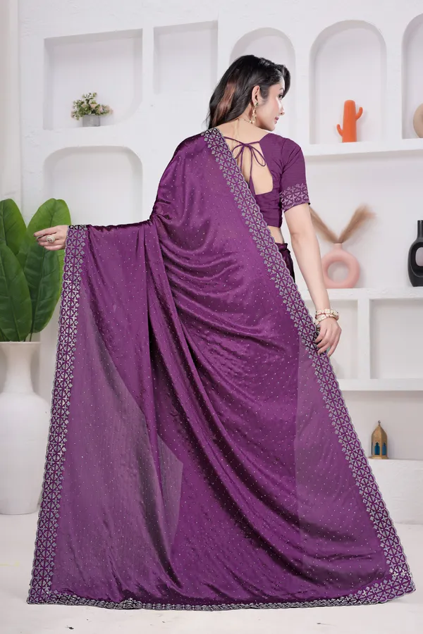 Purple_Crepe_Diamond_Work_Saree_for_Women