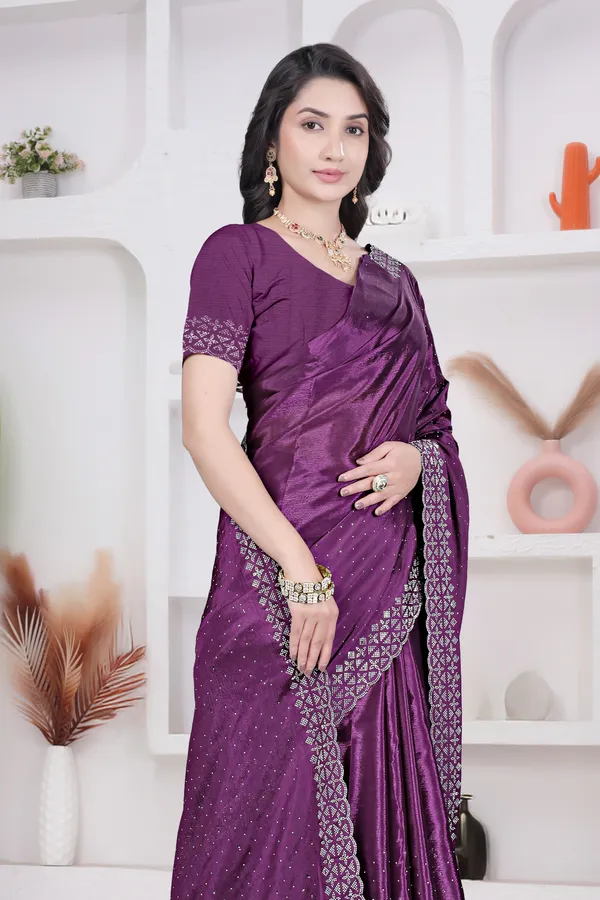 Purple_Crepe_Diamond_Work_Saree_for_Women