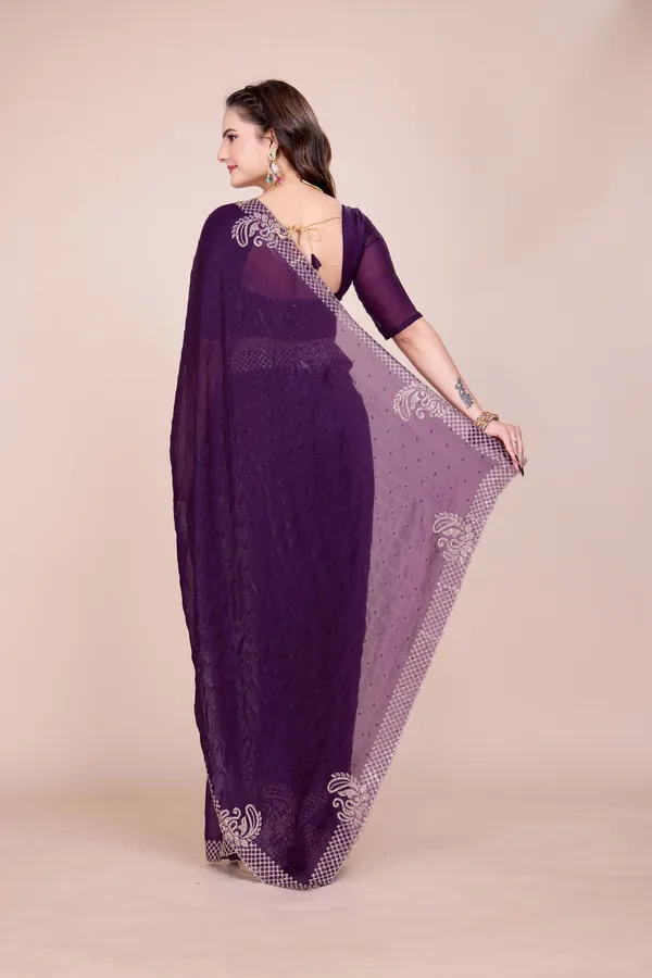 Purple_Fendi_Satin_Stone_Work_Saree_For_Women