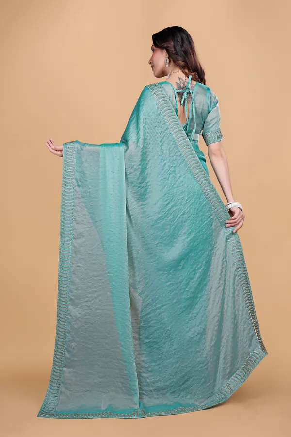 Sky_Blue_Georgette_Stone_Work_Saree_For_Women