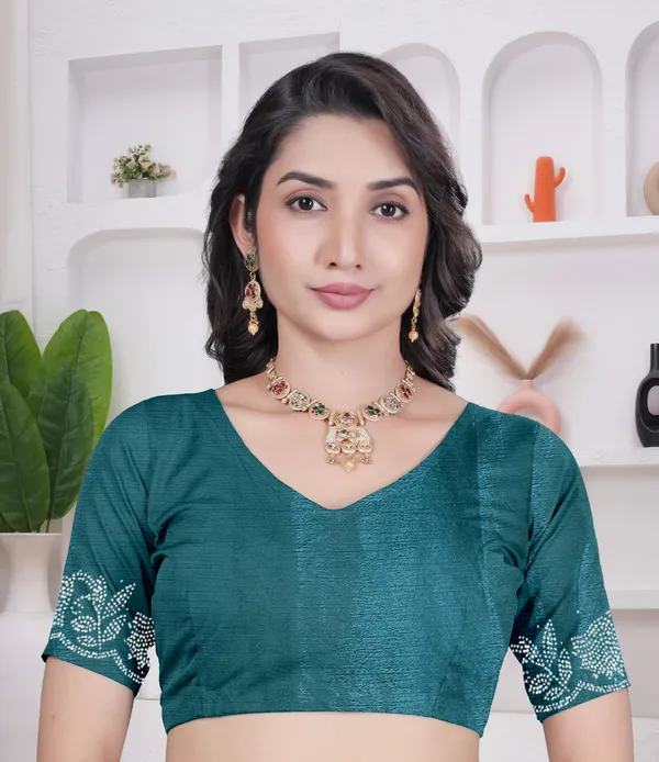 Teal_blue_Crepe_Swarovski_Work_Saree_for_Women