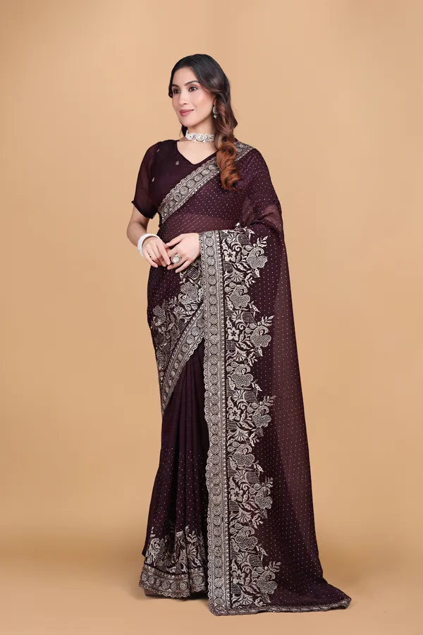 Wine_Chiffon_Embroidery_With_Swarovski_Work_Saree_For_Women