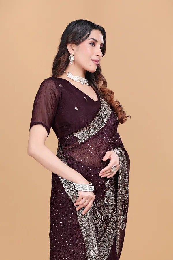 Wine_Chiffon_Embroidery_With_Swarovski_Work_Saree_For_Women