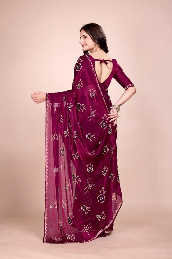 Wine_Fendi_Satin_Stone_Work_Saree_For_Women