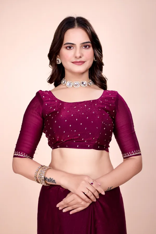 Wine_Fendi_Satin_Stone_Work_Saree_For_Women