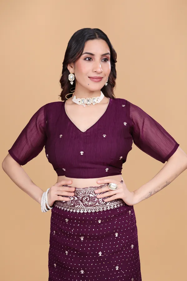 Wine_Silk_Embroidery_Work_Saree_For_Women