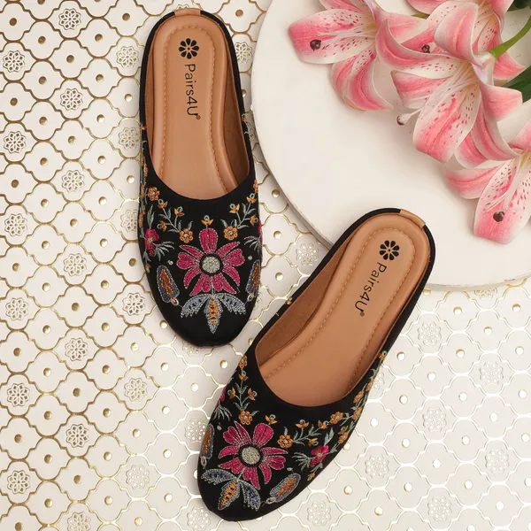 Black_Embellished_Embroidered_Canvas_Slip_On_Flats_For_Women