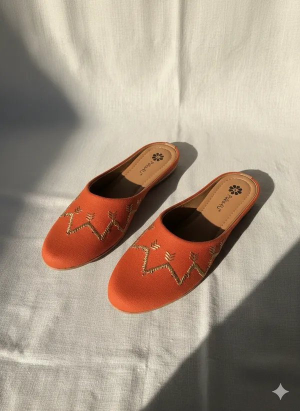 Rust_Embellished_Ethnic_Mules_Flats_For_Women