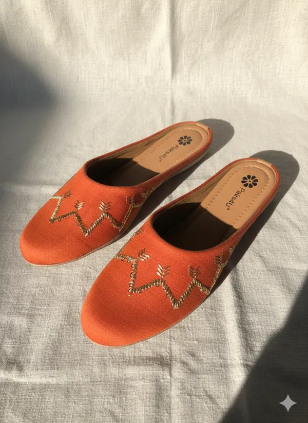 Rust_Embellished_Ethnic_Mules_Flats_For_Women