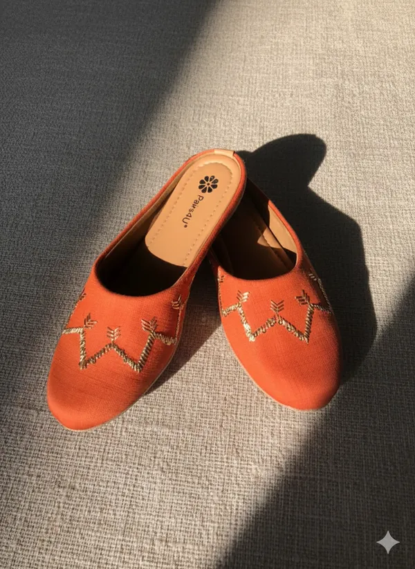 Rust_Embellished_Ethnic_Mules_Flats_For_Women