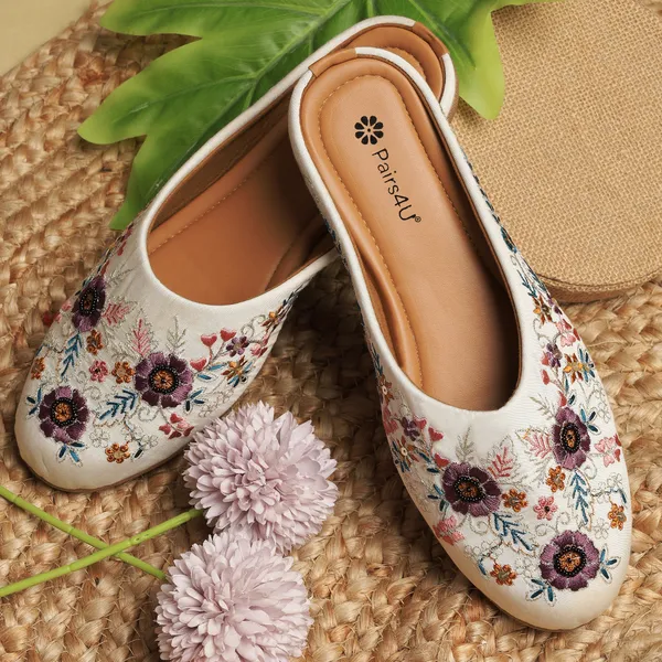 White_Embellished_Embroidered_Canvas_Slip_On_Flats_For_Women