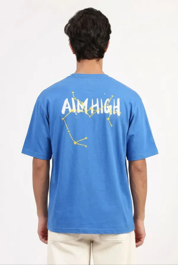Blue_Cotton_Graphic_T-Shirt_For_Unisex_-_Oversized_Fit