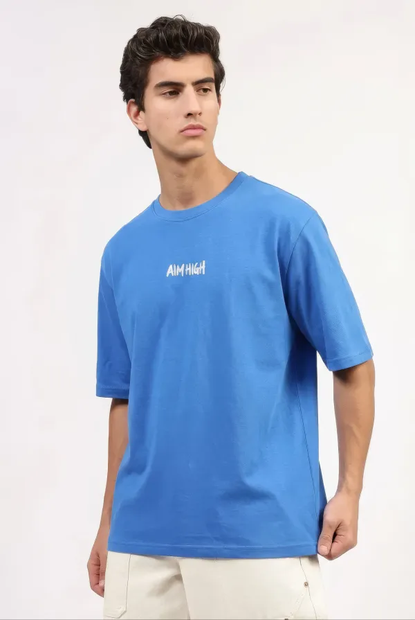 Blue_Cotton_Graphic_T-Shirt_For_Unisex_-_Oversized_Fit