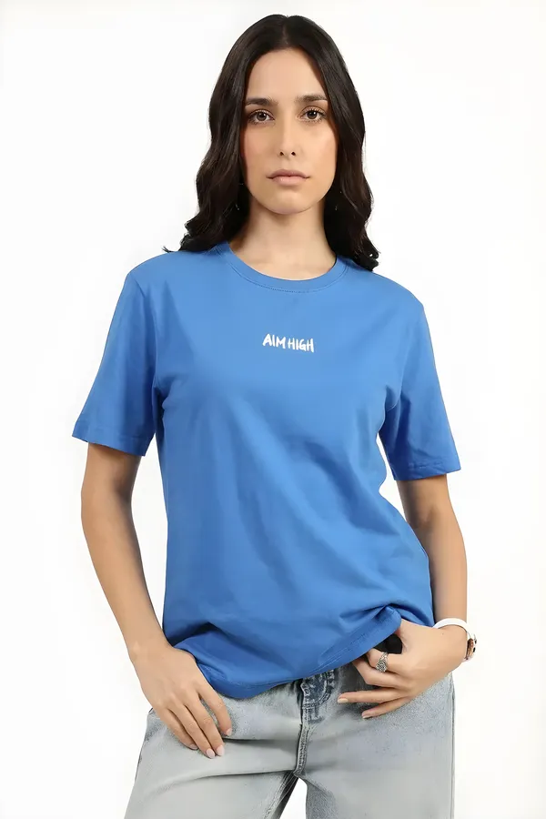 Blue_Cotton_Graphic_T-Shirt_For_Unisex_-_Oversized_Fit