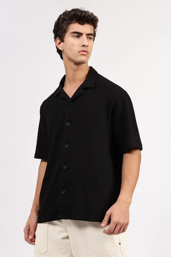 Black_Cotton_Shirt_For_Men_-_Oversized_Fit