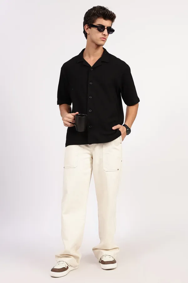 Black_Cotton_Shirt_For_Men_-_Oversized_Fit