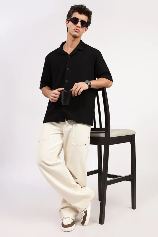 Black_Cotton_Shirt_For_Men_-_Oversized_Fit