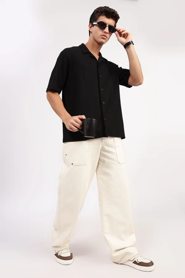 Black_Cotton_Shirt_For_Men_-_Oversized_Fit