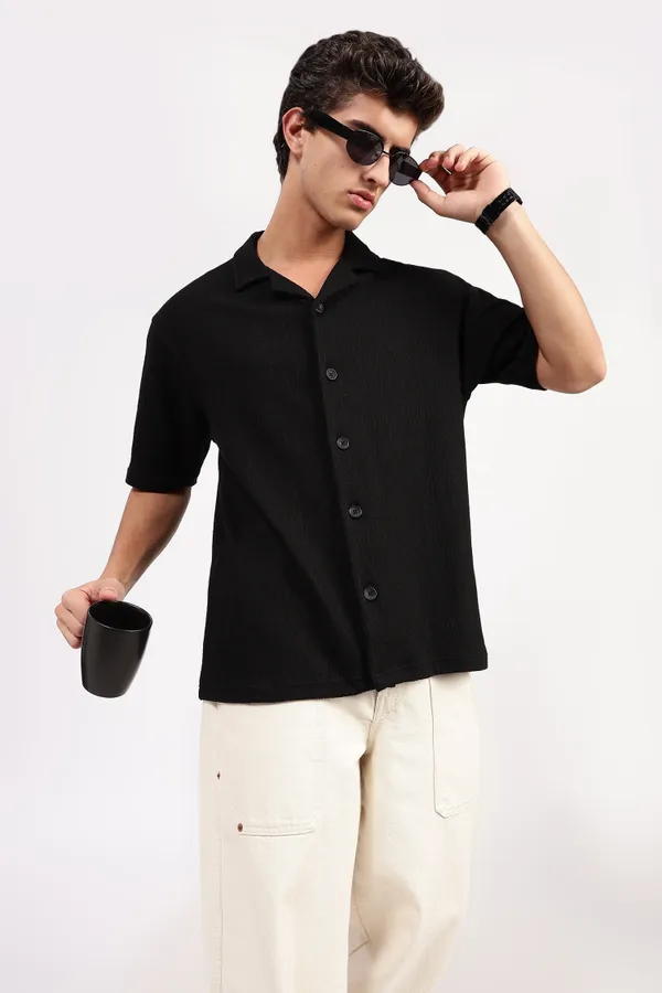 Black_Cotton_Shirt_For_Men_-_Oversized_Fit