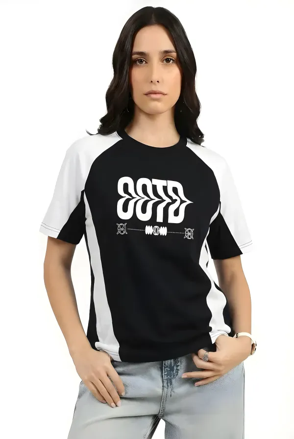 Black_&_White_Cotton_Cut_&_Sew_T-Shirt_For_Unisex_-_Oversized_Fit