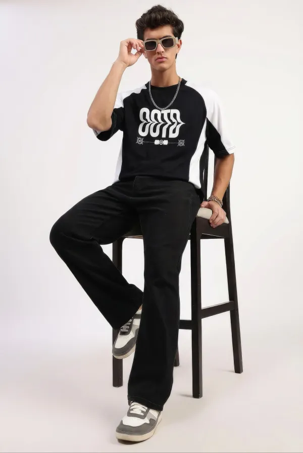 Black_&_White_Cotton_Cut_&_Sew_T-Shirt_For_Unisex_-_Oversized_Fit