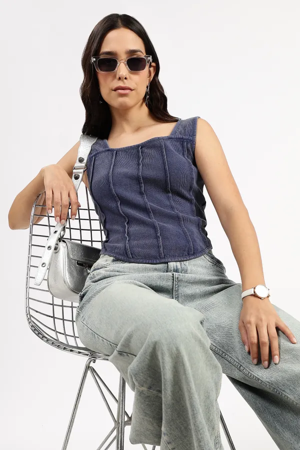 Blue_Cotton_Textured_Denim_Top_For_Women