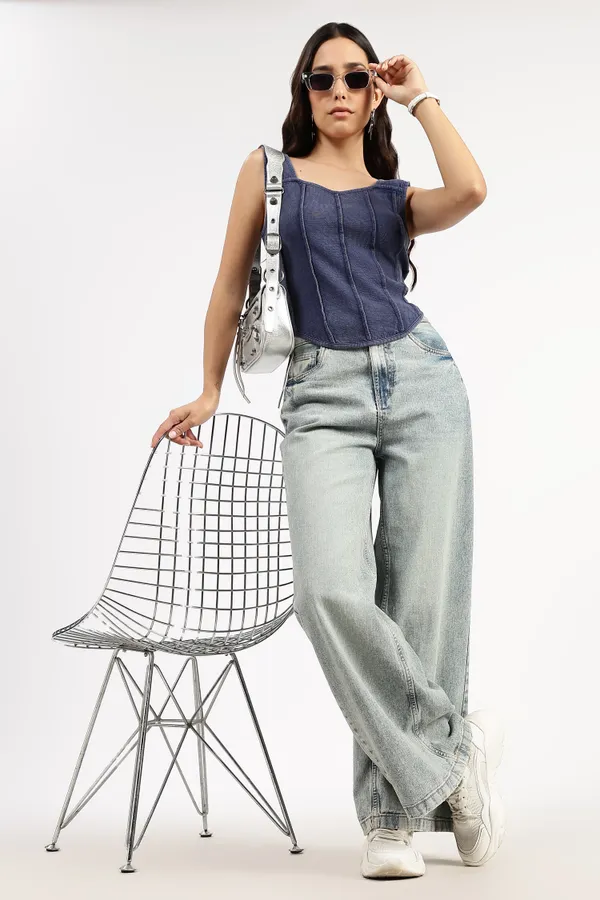 Blue_Cotton_Textured_Denim_Top_For_Women