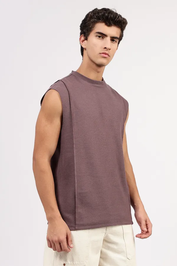 Mauve_Cotton_Sleeveless_Textured_T-Shirt_For_Men
