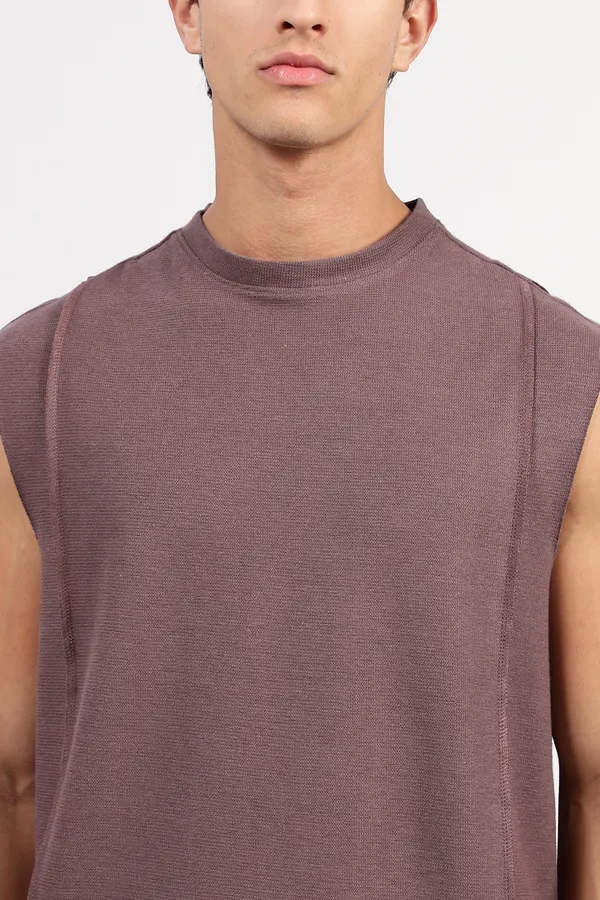Mauve_Cotton_Sleeveless_Textured_T-Shirt_For_Men