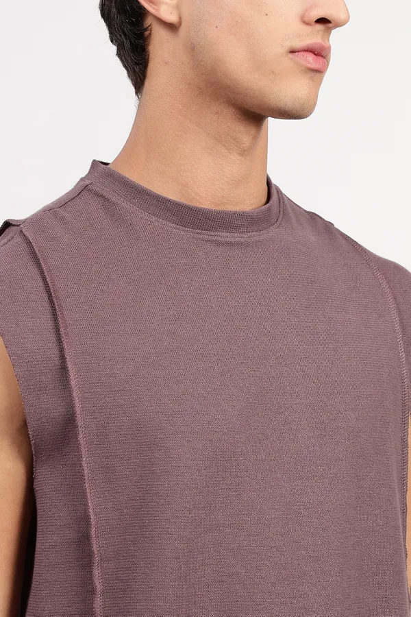 Mauve_Cotton_Sleeveless_Textured_T-Shirt_For_Men