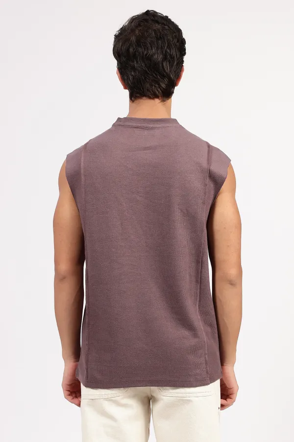 Mauve_Cotton_Sleeveless_Textured_T-Shirt_For_Men